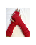 Manchons cotes coton cachemire rouge