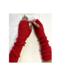Manchons cotes coton cachemire rouge