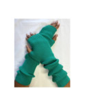 Manchons cotes coton cachemire vert