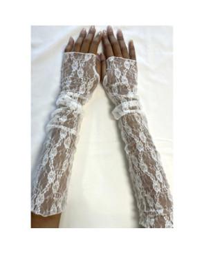 Mitaines fine dentelle petites fleurs