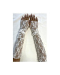 Mitaines fine dentelle petites fleurs