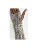 Mitaines fine dentelle petites fleurs