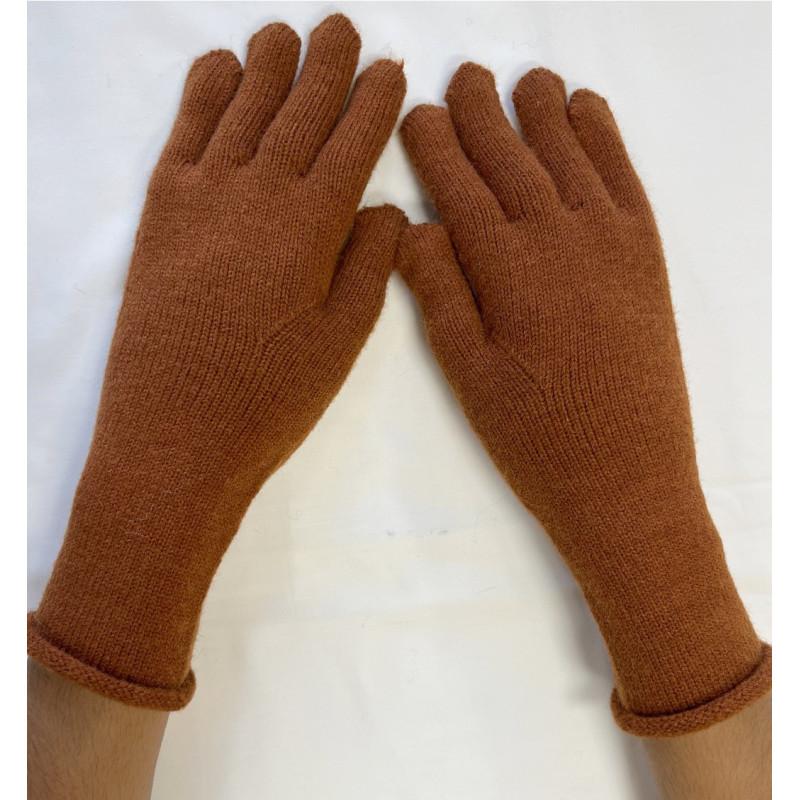 Gants Laine Doigts ouverts bruns