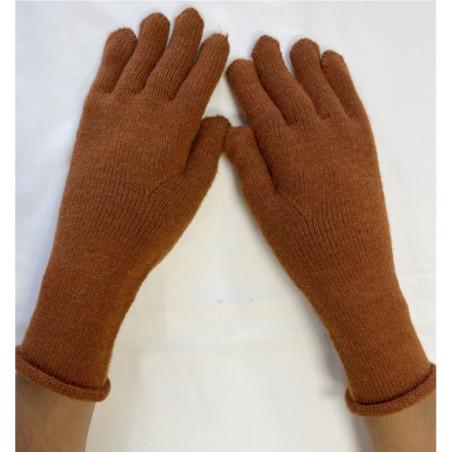 gants-tricotés-laine-doigts-ouverts-bruns