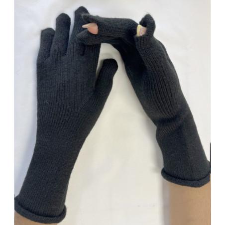 Gants Laine Doigts ouverts Noirs