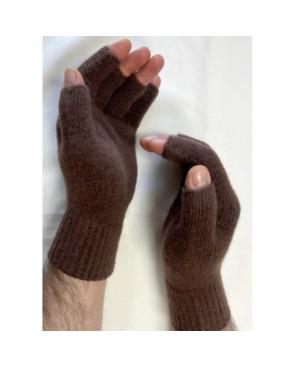  Mitaines-5-Doigts-Mixtes-laine-angora-marron-doigts-détail