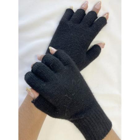 Mitaine 5 Doigts Laine Mixte Noir
