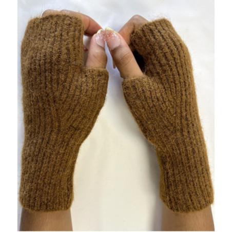 Mitaines manchons Alpaga Brun