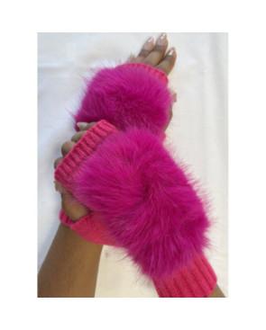 Mitaines-fake-FOURRURE-FUSHIA