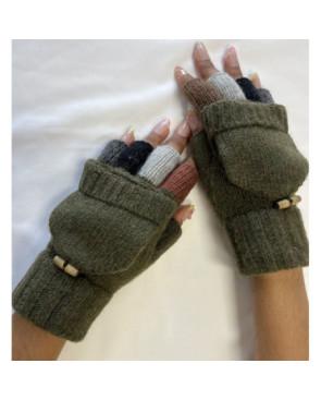 Mitaines-5-Doigts-rabats-pouce-ouvert-kaki
