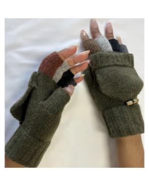  Mitaines-5-Doigts-rabats-pouce-ouvert-kaki-détail