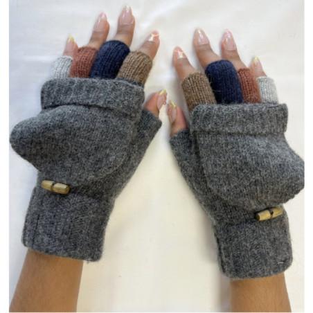 Mitaines-5-Doigts-rabats-pouce-ouvert-Antracithe-Chic