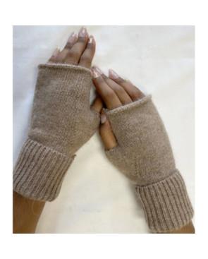 Mitaines manchons Laine Angora Taupe