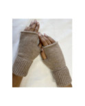 Mitaines manchons Laine Angora Taupe