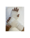 Mitaines manchons Laine Angora ivoire