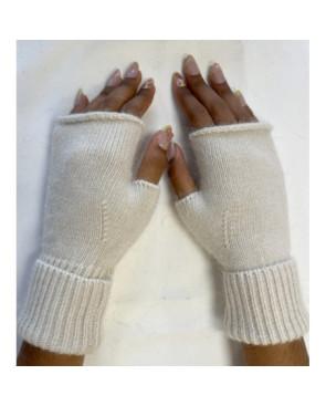 Mitaines manchons Laine Angora ivoire