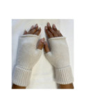 Mitaines manchons Laine Angora ivoire