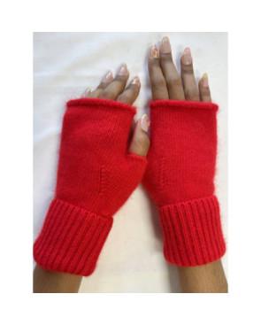 Mitaines manchons Laine Angora rouge