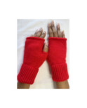 Mitaines manchons Laine Angora rouge
