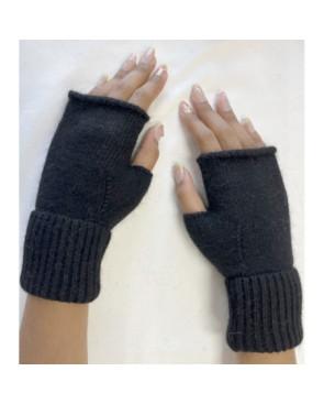 Mitaines manchons Laine Angora Noires