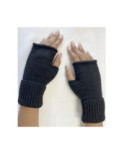 Mitaines manchons Laine Angora Noires