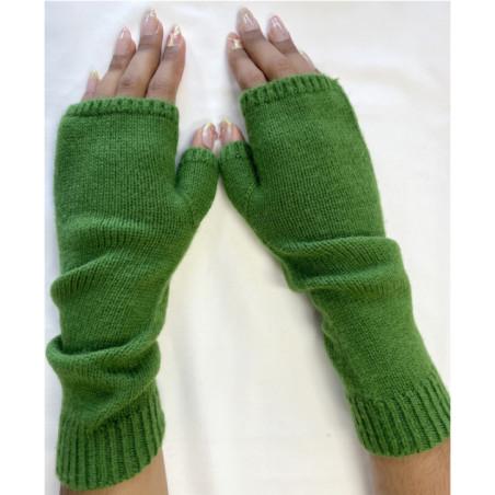 Mitaines tube  Laine et cachemire Vert
