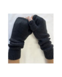 Mitaines tube  Laine et cachemire Noires