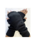 Mitaines tube  Laine et cachemire Noires