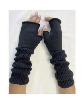 Mitaines-tubes-laine-cotes-NOIR