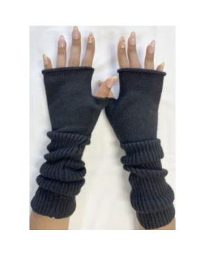 Mitaines Longues laine Cotes chics noires