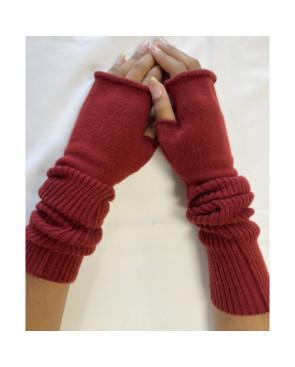 Mitaines Longues laine Cotes chics rouge italien