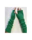 Mitaines Longues laine Cotes chics Vert vif