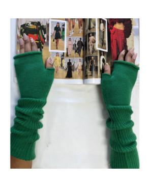 Mitaines Longues laine Cotes chics Vert vif