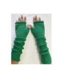 Mitaines Longues laine Cotes chics Vert vif