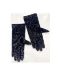 Gants Velours Frappé Flor Noir Caprices