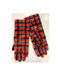 Gants Velours imprimé Scotty Tartan Rouge