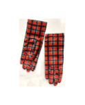 Gants Velours imprimé Scotty Tartan Rouge
