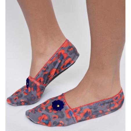 Chaussons Caprices Imprimés velours Papaverros Bleus