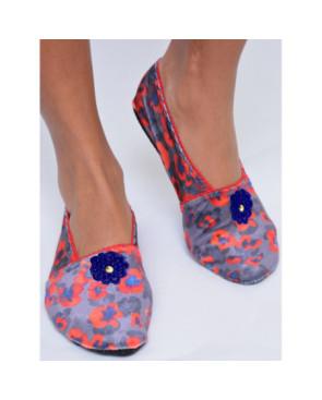  Chaussons-Les-Petits-Caprices-Velours-papaverro-bleu-face