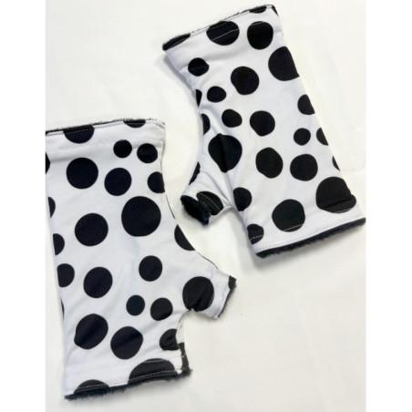 Mitaines-reversible-Lpc-Doublé-polaire-blanc-pois-noirs