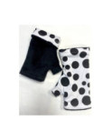 Mitaines Hiver Blanches Pois noir polaire reversible