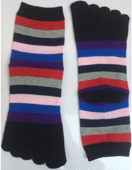 Chaussettes 5 Doigts Multirayures