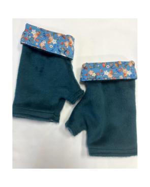 Mitaines Hiver Iris Fleurs Bleues   reversible Caprices