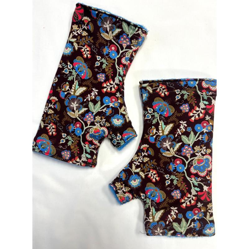 Mitaines Hiver Lilaya Bleu   reversible Caprices