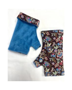 Mitaines Hiver Lilaya Bleu   reversible Caprices