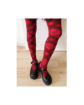 Collant  Argyle Ecossais Rouge