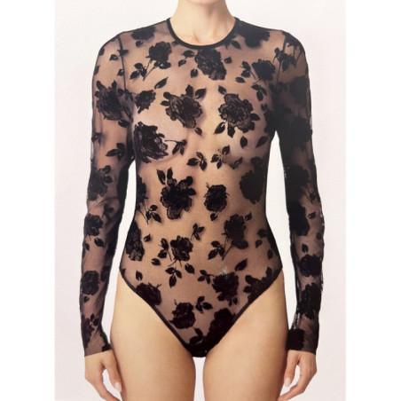 Bodyt-Pierre-Mantoux-Dentelle-fleurs-Nara-Tulle-entier-transparent