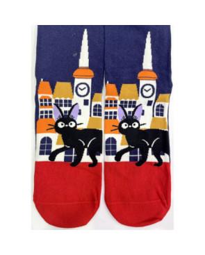  Chaussettes-Les-petits-caprices-Ghibli-chat-de-kiki-la-sorcière-Horloge-détail
