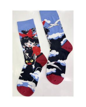 chaussettes-Les-petits-caprices-Ghibli--kiki-la-sorcière-et-son-chat-dans-les-nuages