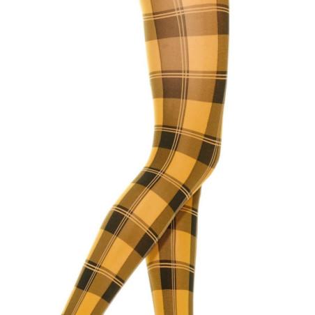 Collant Carreaux ecossais Jaunes